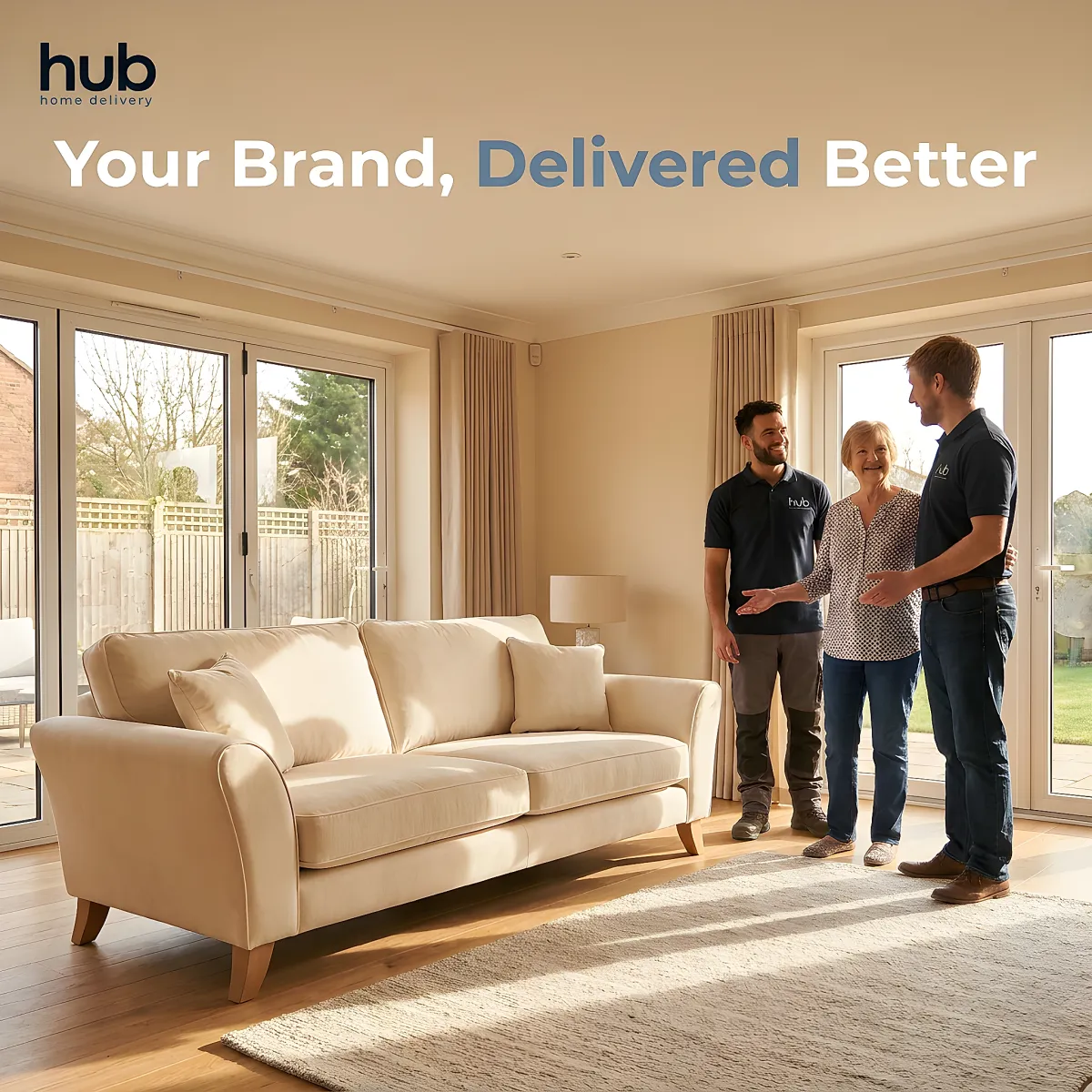 A calm, unhurried white glove delivery experience leaving a positive impression.
