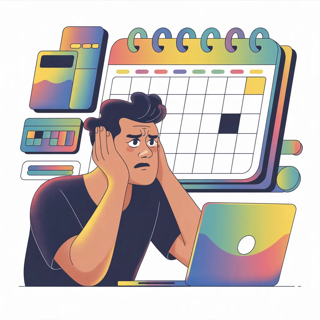 Editorial workspace scene with open planner and phone showing an appointment.