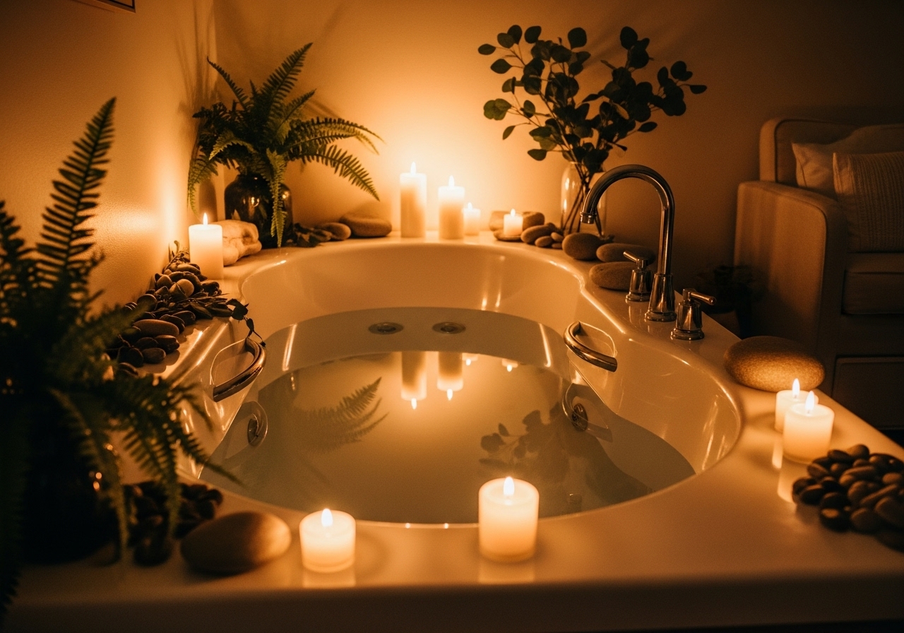 A midwife gently supports a laboring mother in a cozy, softly lit living room, with a supportive partner nearby. Medical equipment is discreetly present. The scene is calm, intimate, and reassuring, highlighting the comfort and safety of a homebirth experience for expectant families.