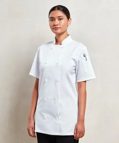 WOMENS SHORT SLEEVE CHEF JACKET