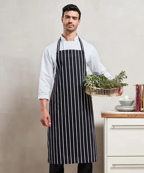STRIPPED   BIB APRON