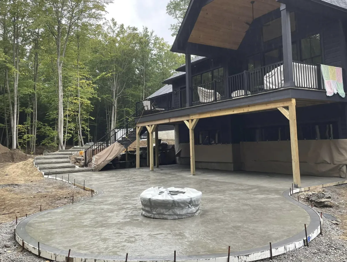 stamped concrete backyard patio, Tulsa, Oklahoma