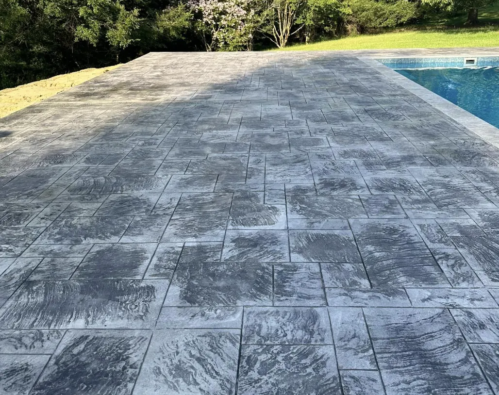 pool deck, decorative and stamped, Tulsa