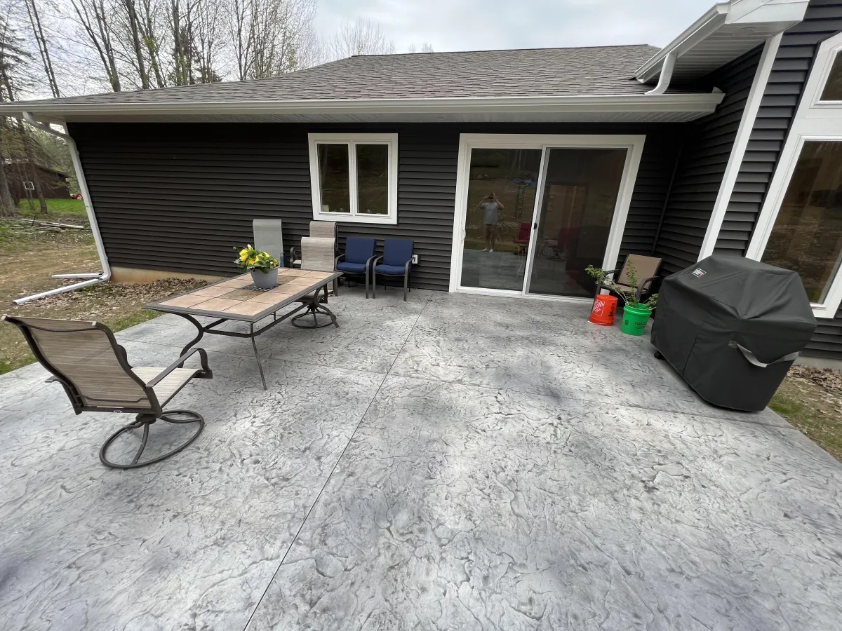 grey colored stamped patio Wausau WI