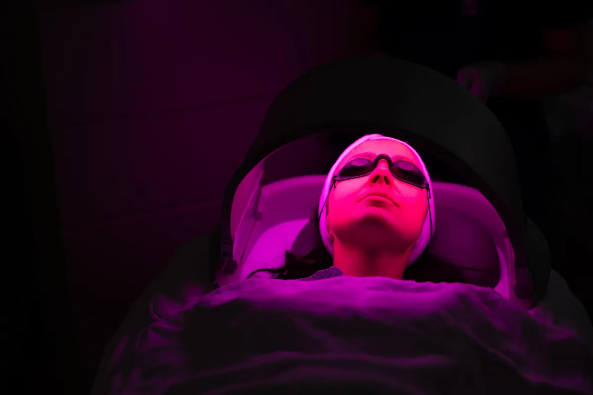 Close-up of a Botox® injection about to be administered to the forehead at Prestige Skin Cambridge