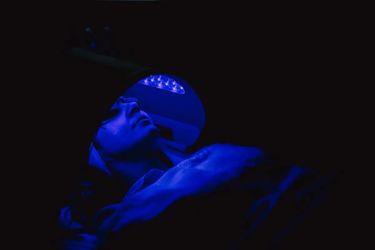 Close-up of a Botox® injection about to be administered to the forehead at Prestige Skin Cambridge