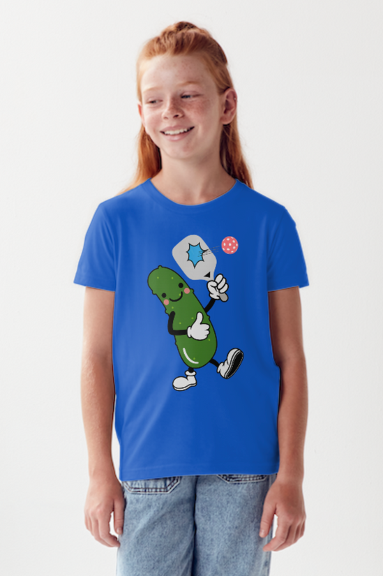 New Kids Designed Shirt for Pickleball with Pickle playing Ball