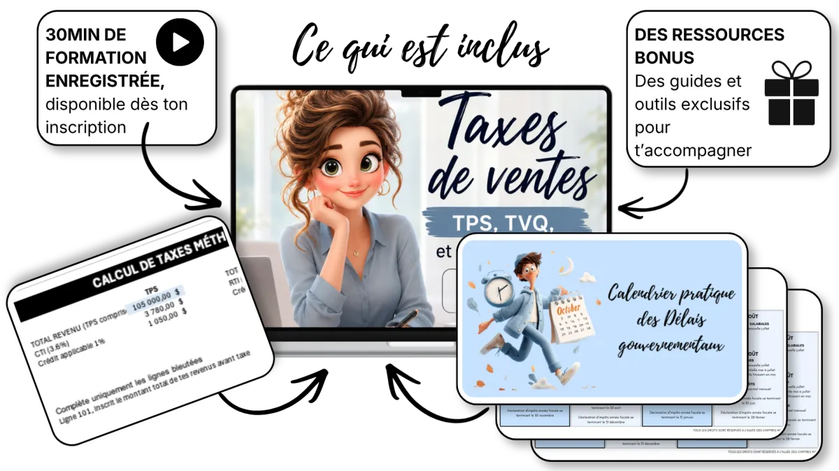 Formation TPS TVQ en ligne : comprends et déclares tes taxes en 30 minutes