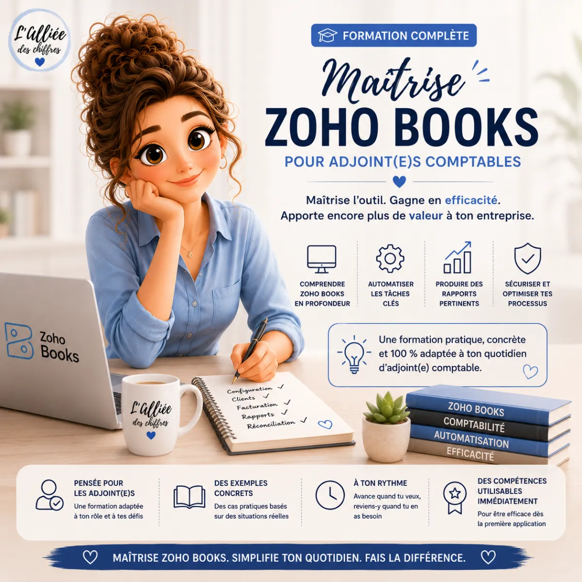 Formation Zoho Books pour adjointes comptables 