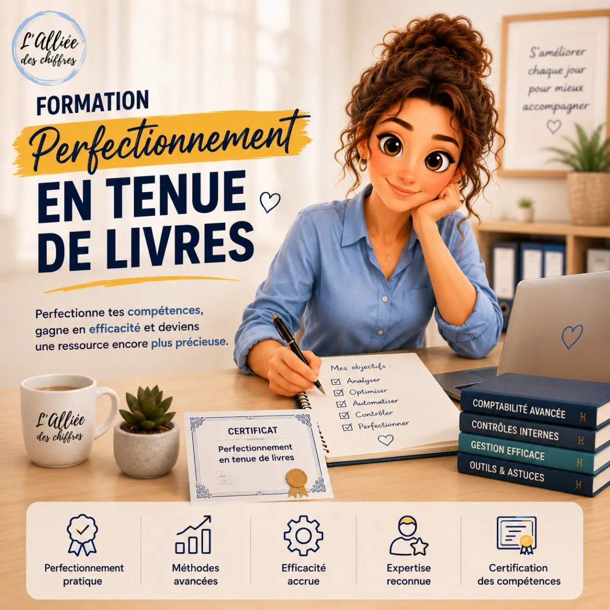 Formation adjointe comptable pro – 120 heures certifiantes en ligne – L'Alliée des Chiffres