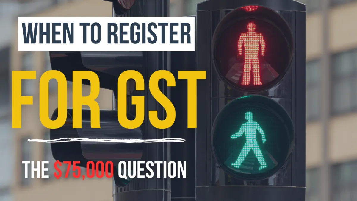 Cross walk lights with green and red. when to register for GST