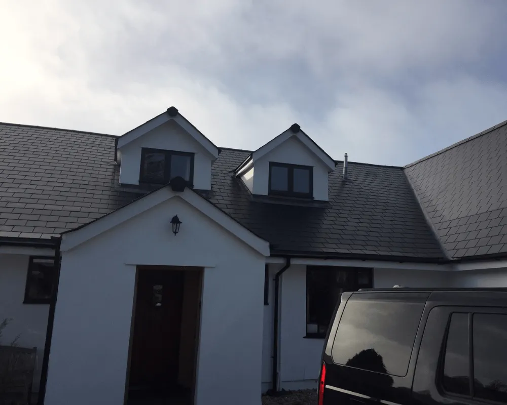A slate roof we installed on a new build