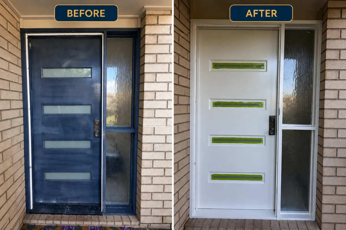 Timber door staining and reconditioning