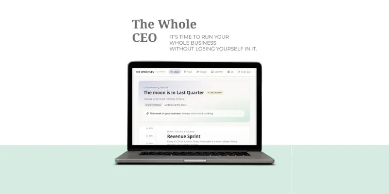 Image of The Whole CEO Planner on a laptop