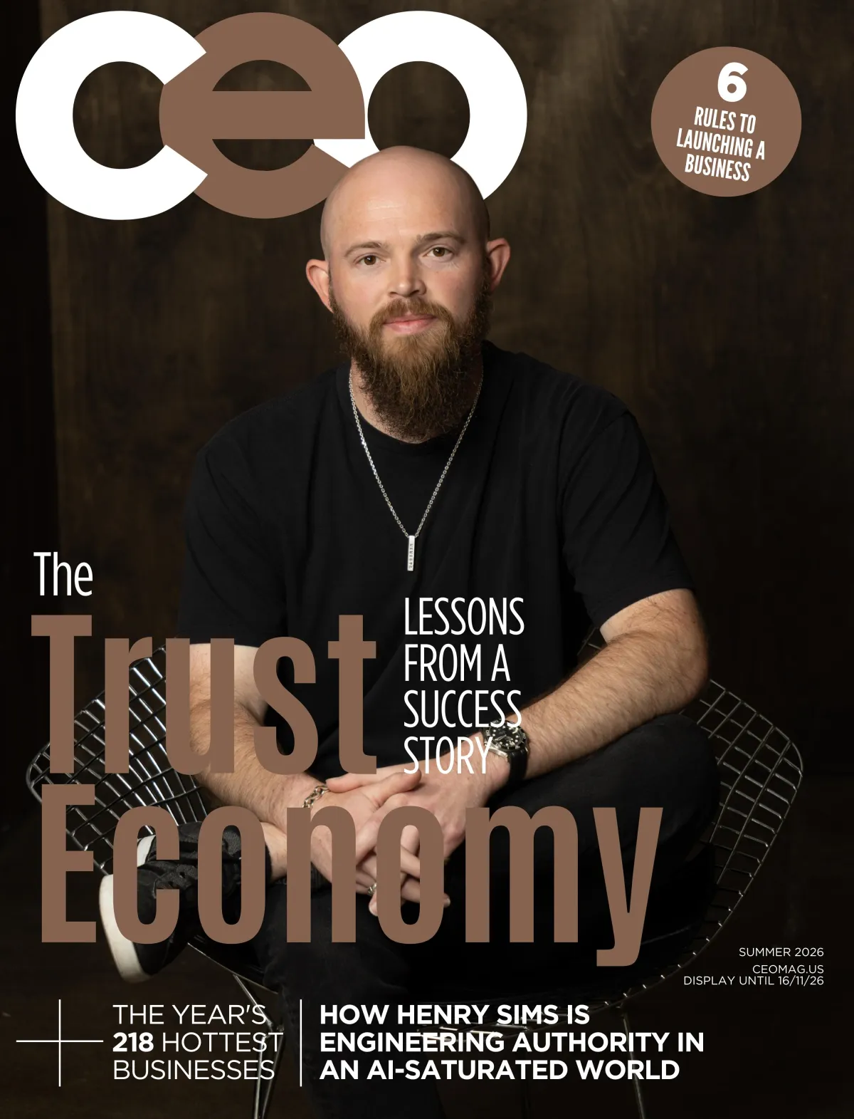 Henry Sims, The Identity Engineer, featured in CEO Magazine, discussing personal branding and identity in an AI-saturated economy.