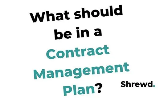 what should be in a contract management plan