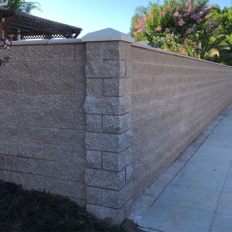 Precision concrete block wall construction for property border and foundation in Raleigh NC