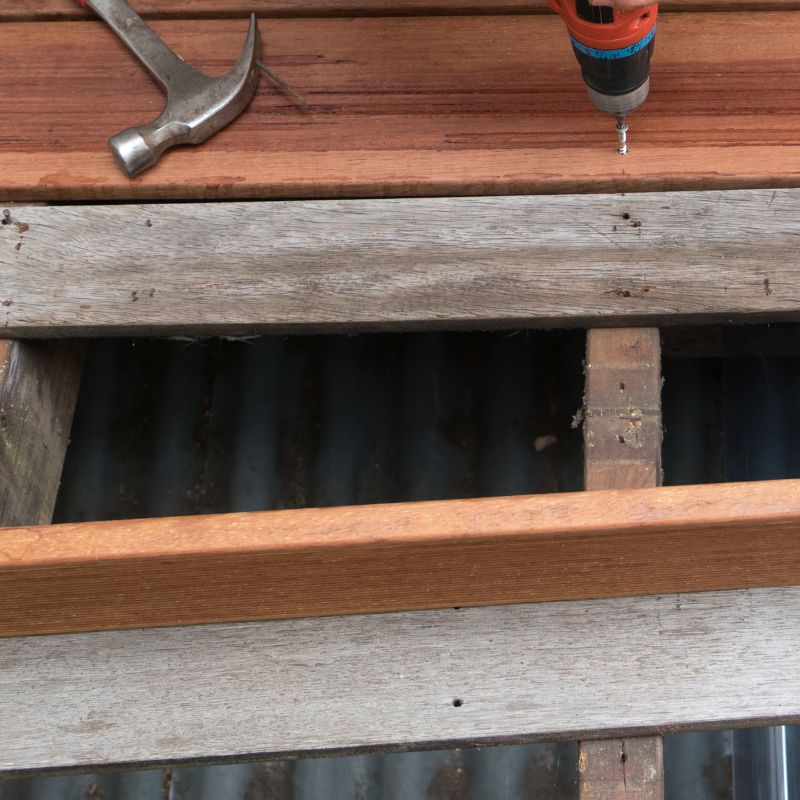 Professional deck repair and structural restoration bringing aging deck back to safety in Raleigh