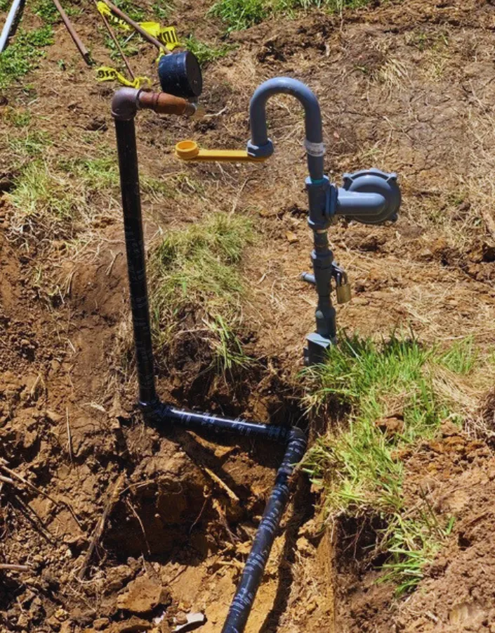 Water line installation for outdoor plumbing by Rocha Plumbing