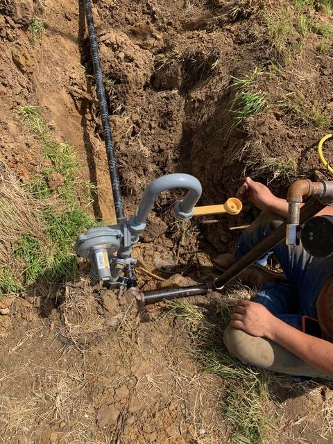 Outdoor gas line installation and safety inspection