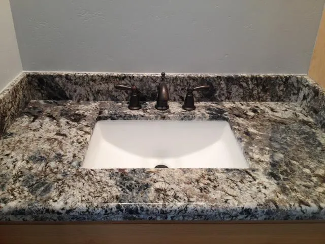 Bathroom sink installation with updated faucet