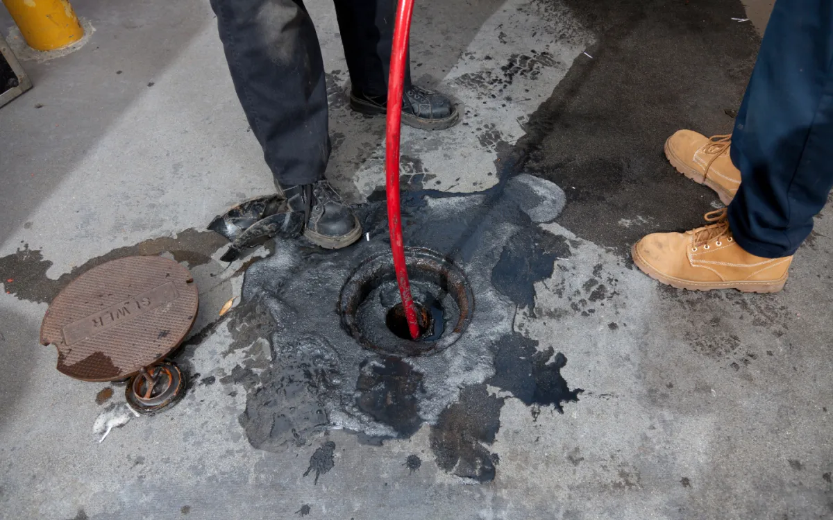 Powerful hydro jetting service by Rocha Plumbing to clear tough clogs in drains and sewer lines