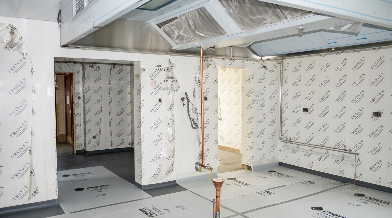Hygienic Wall Cladding Installation Birmingham - durable wall panels fitted in a commercial washroom