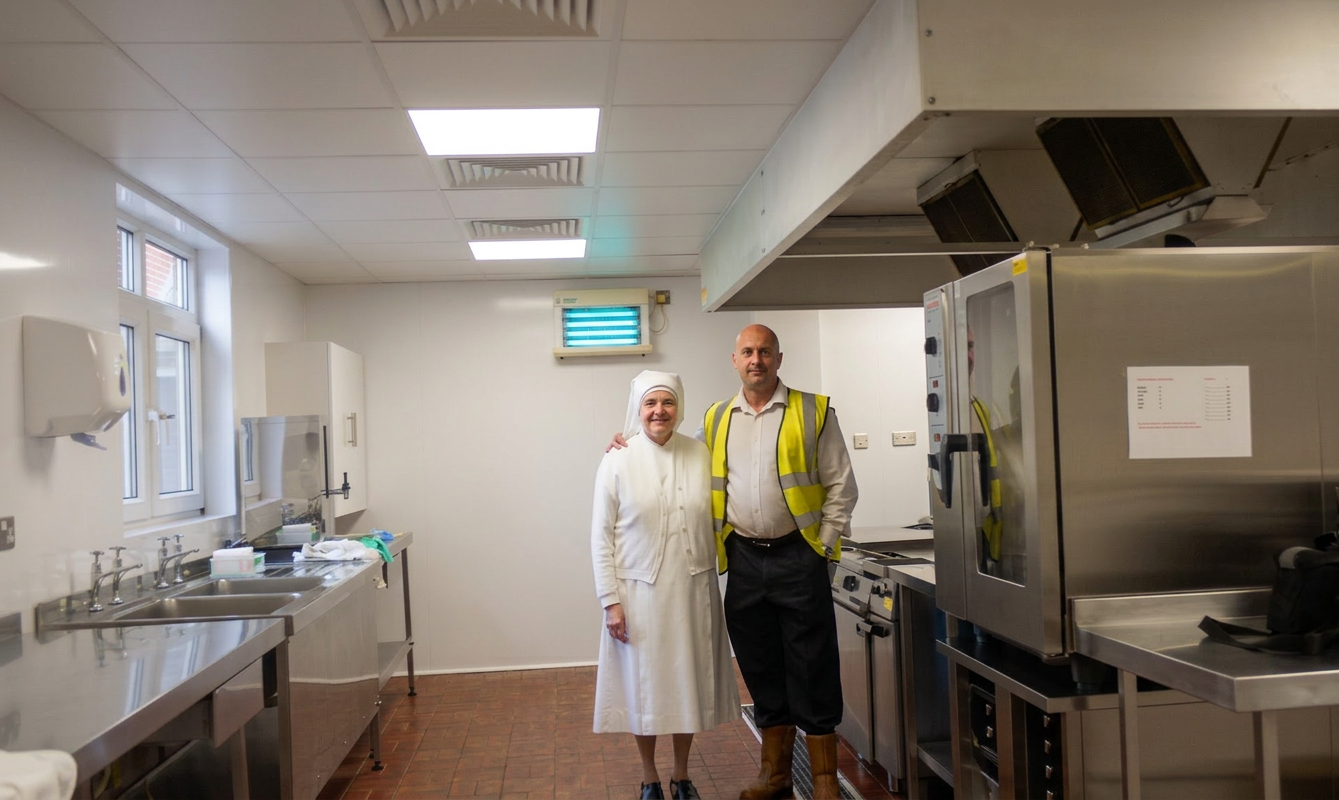 Staff Canteen Refurbishment Birmingham - newly fitted break room seating and flooring