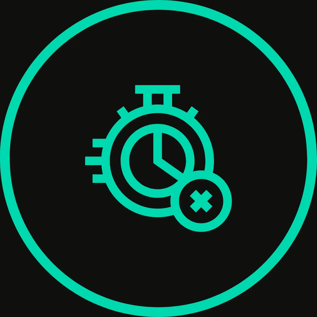 Icono cronómetro indicando falta de tiempo para fitness