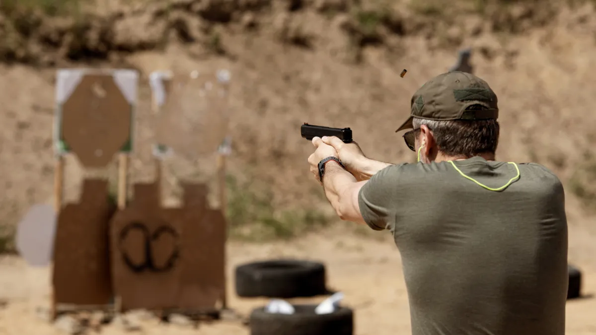 Beginner firearm training and guided shooting experience at Shot and Ball shooting range with certified instructors in a safe environment