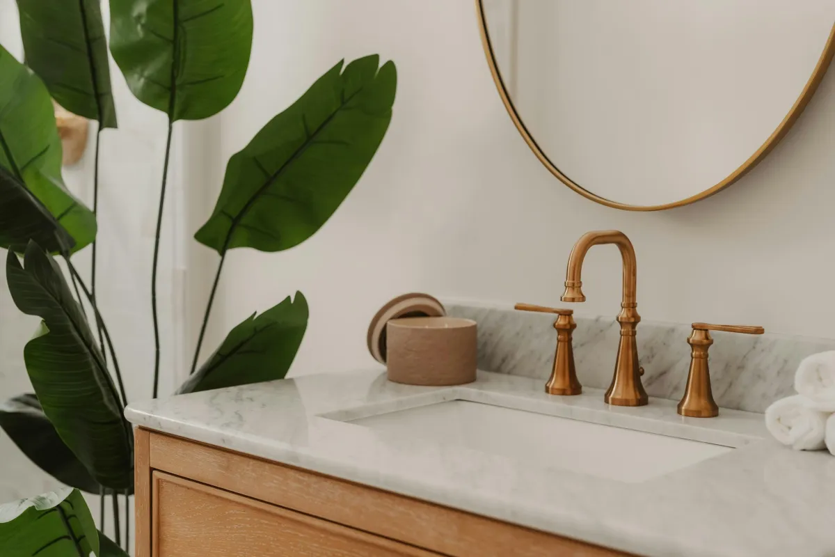 Professionally installed bathroom stone countertop