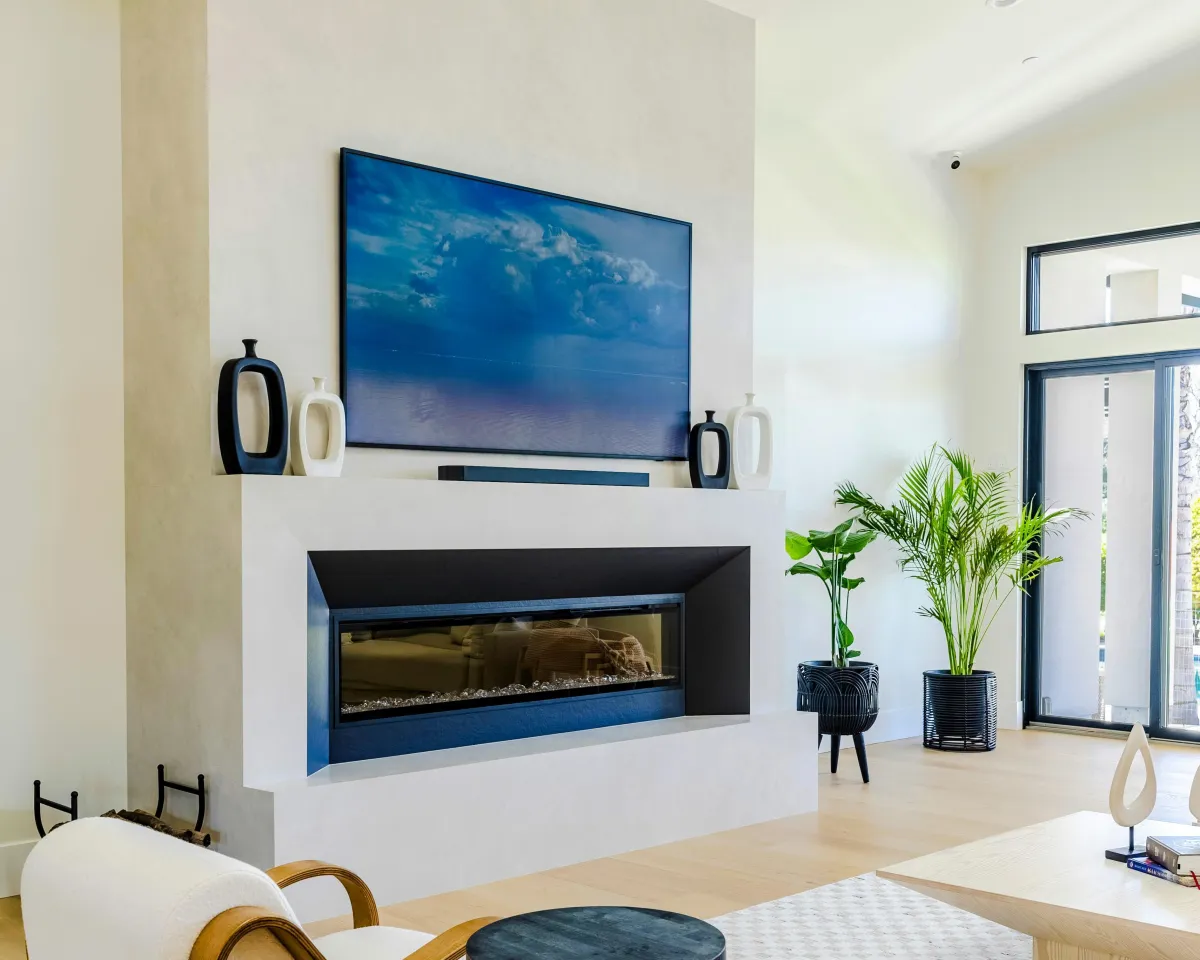 Stone fireplace surround installation in Cleveland Ohio