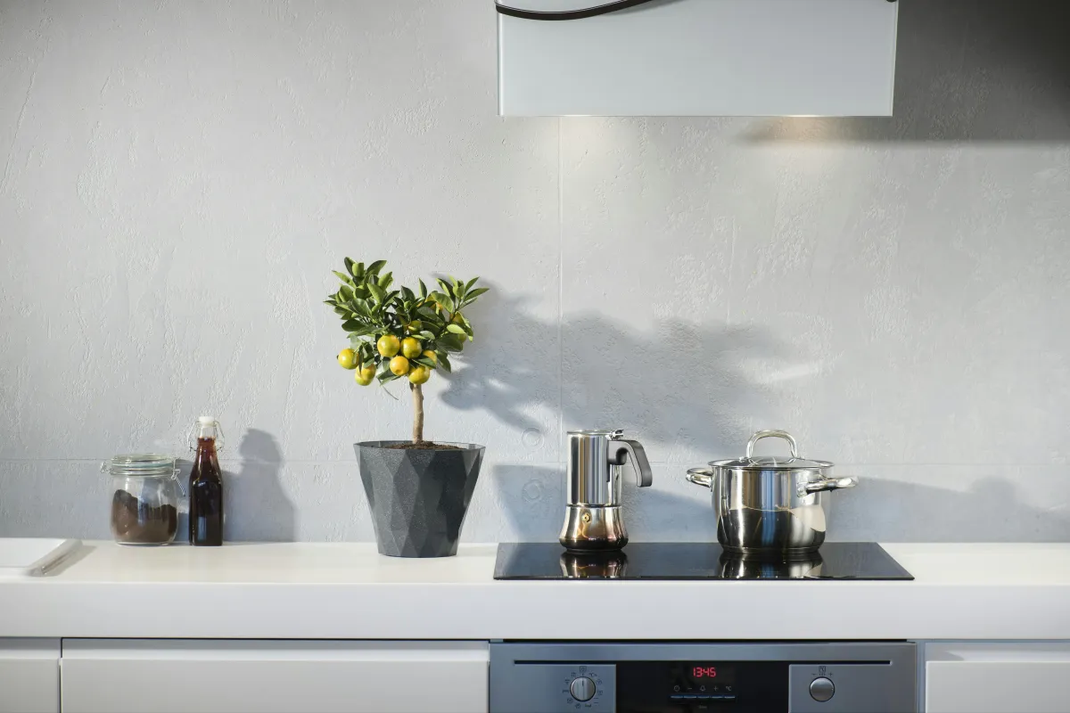 Custom kitchen countertop installation with stone surfaces