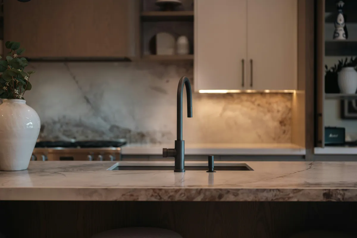 Professional countertop repair service for a damaged stone surface