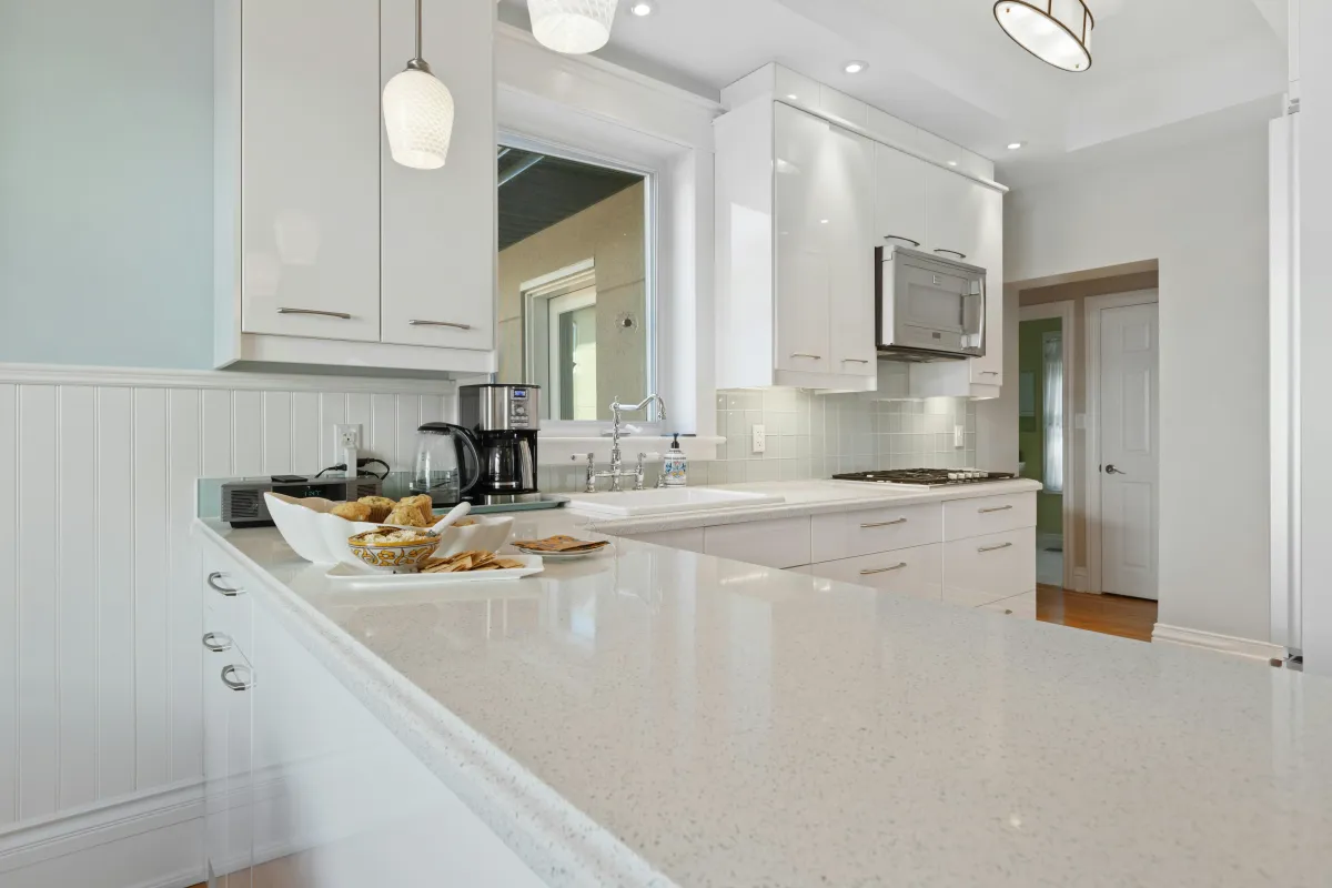 Modern quartz countertop installation for a residential kitchen