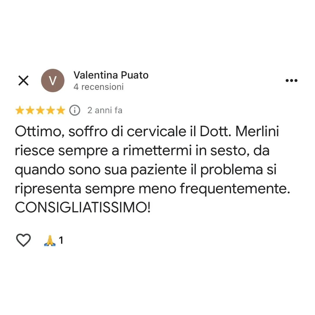 recensione 5 Osteopata sportivo a Cornaredo Matteo Merlini 