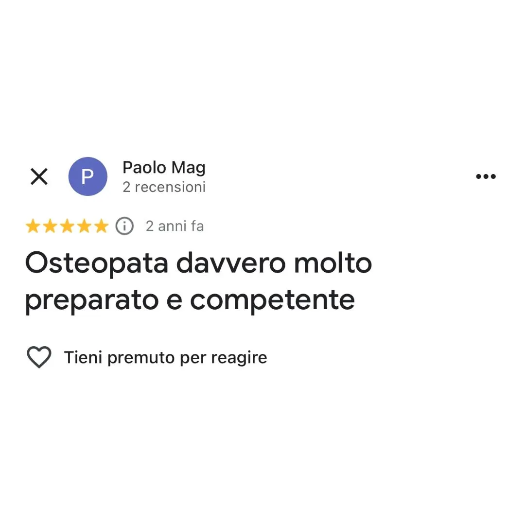 recensione 2 Osteopata sportivo a Cornaredo Matteo Merlini 