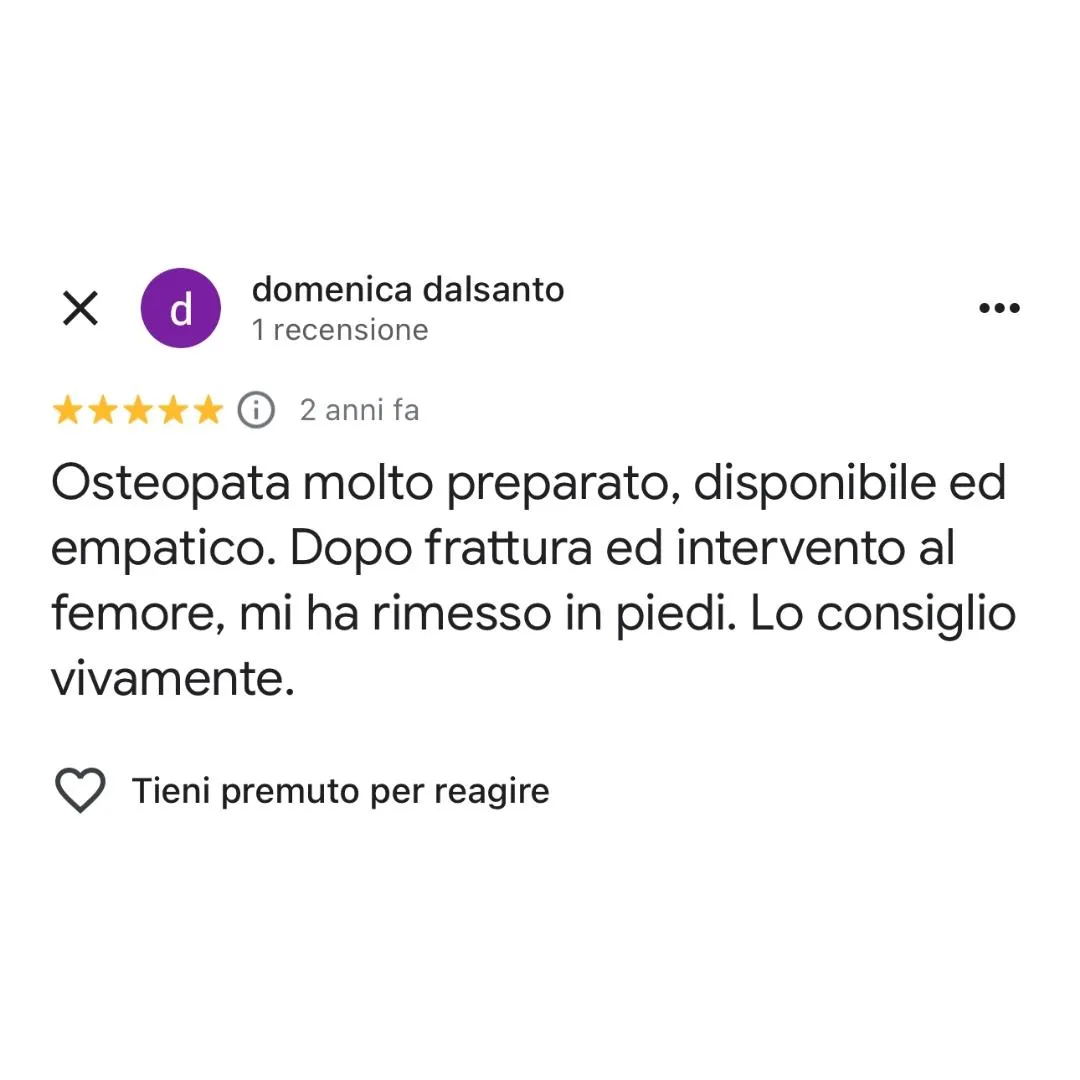 recensione 1 Osteopata sportivo a Cornaredo Matteo Merlini 