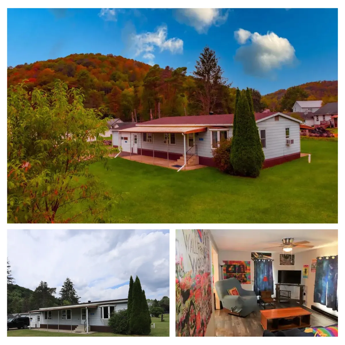 Stay at Throwback Cherry Springs for a cozy retreat with stellar stargazing, WiFi, firepit, and nearby attractions; featuring 3 bedrooms, 1 bathroom, and pet-friendly accommodations, with bookings available for a minimum of 2 nights, exceptions possible upon inquiry.