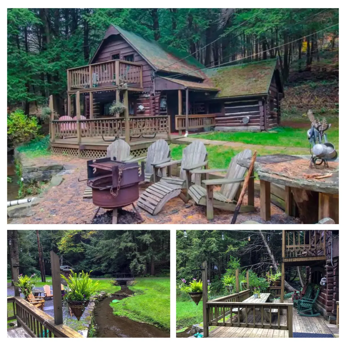 Stay at "A Cabin By The Stream" for a rustic stay close to Cherry Springs State Park in Coudersport, PA, with room for six, a full kitchen, cable TV, and Wi-Fi, perfect for nature lovers and stargazers.