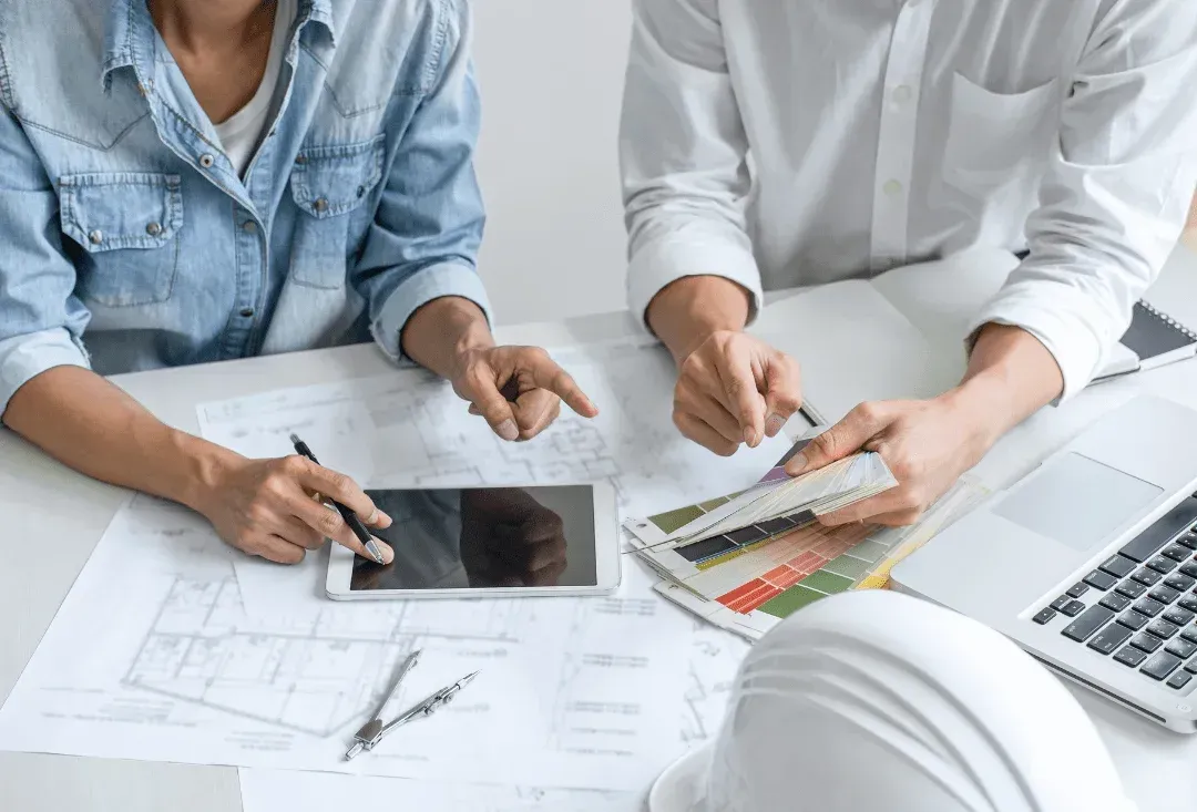 a group of people working on a project