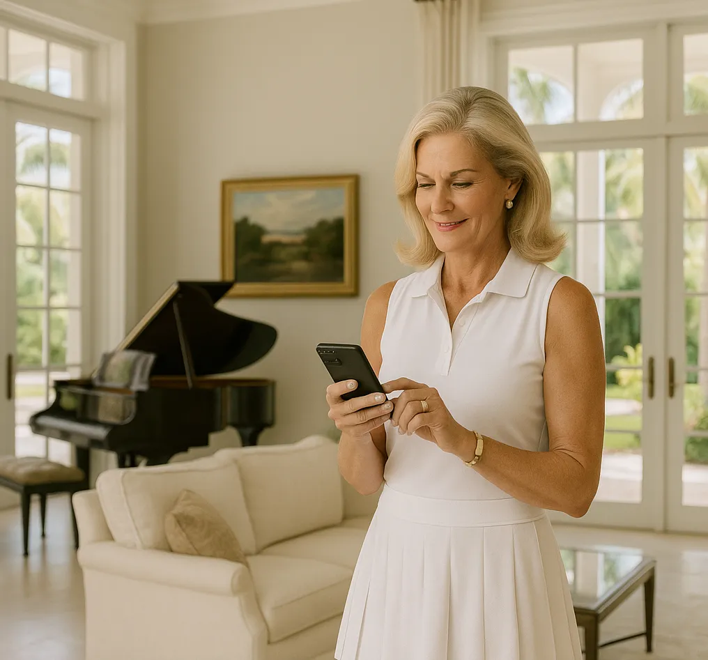 Paddery customer inside her Marco Island Florida Home