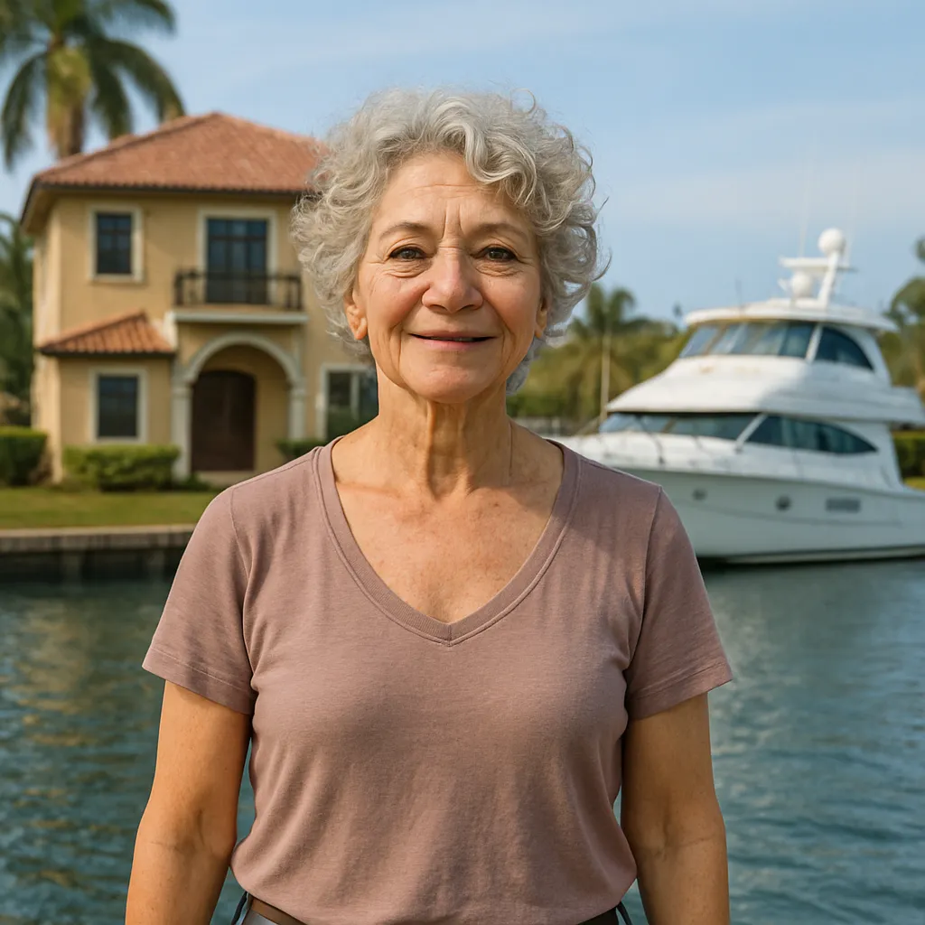 Paddery customer outside her Marco Island Florida Home
