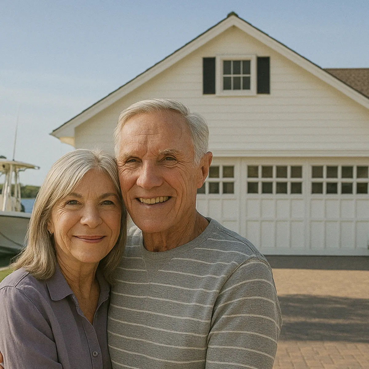 Happy Paddery couple outside their Naples Florida House