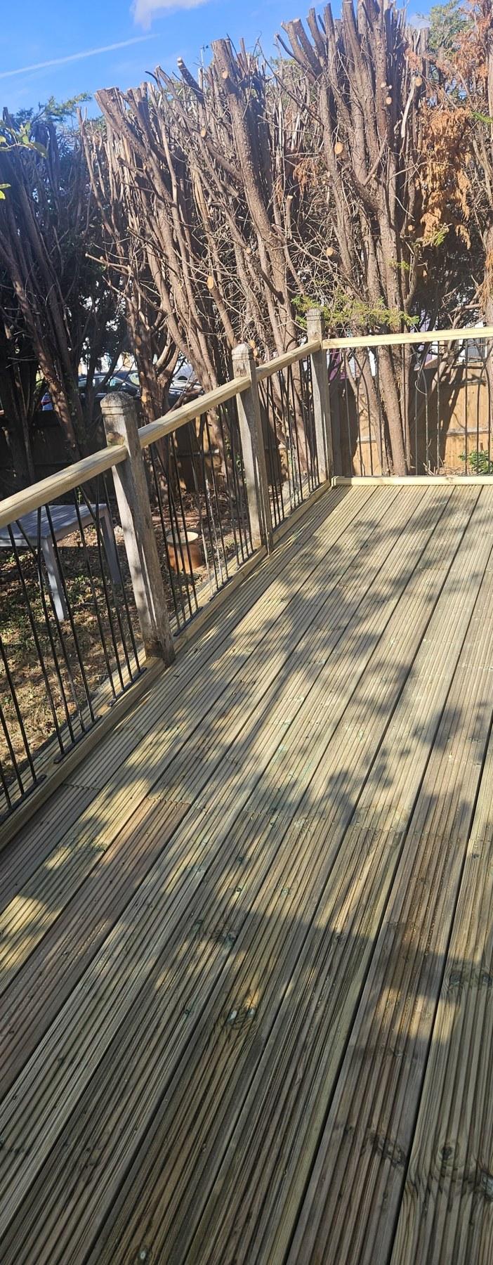 Completed timber decking