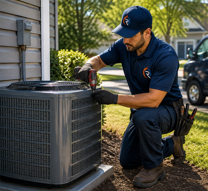 New high efficiency HVAC system installation