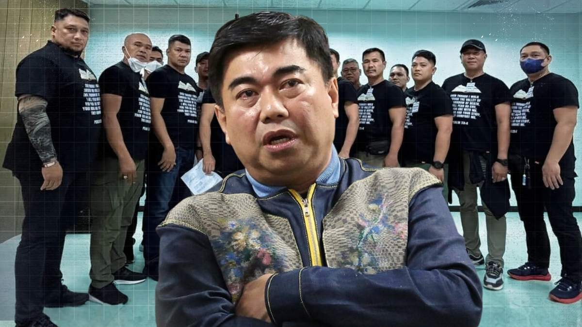 Attorney Levito Baligod speaking to media while disputing statements made by NBI Director Melvin Matibag regarding the 18 ex-Marines allegations.