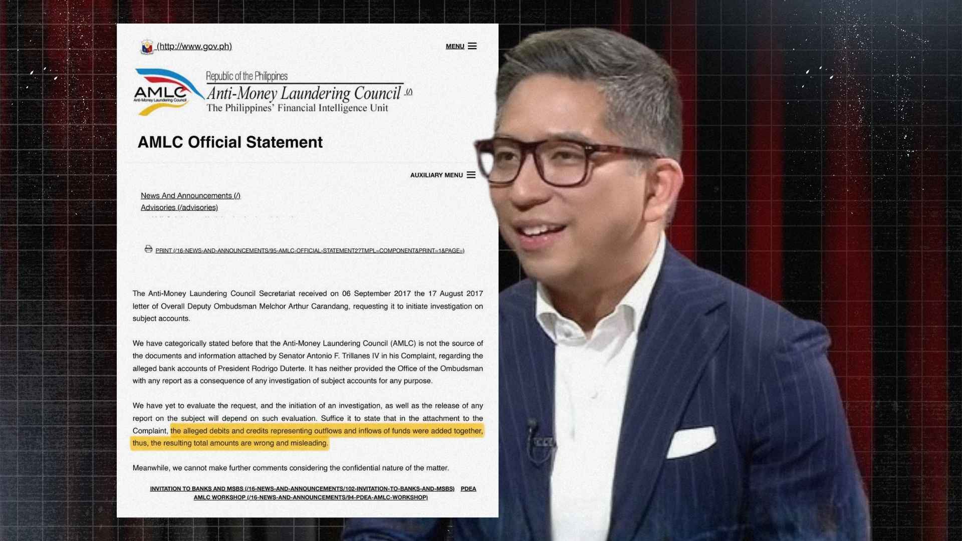 “AMLC: Misleading Figures?” Old Statement Resurfaces Amid Sara Duterte Issue