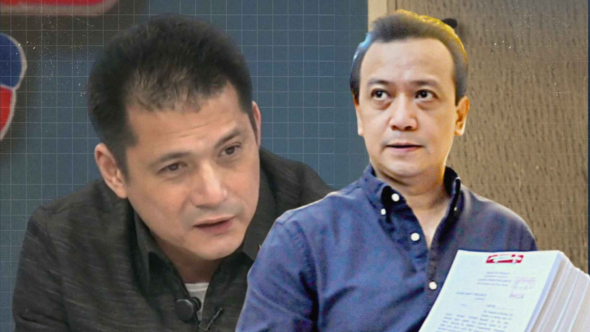 “Two Filipino political figures reflecting on past rivalry and present civil interaction”