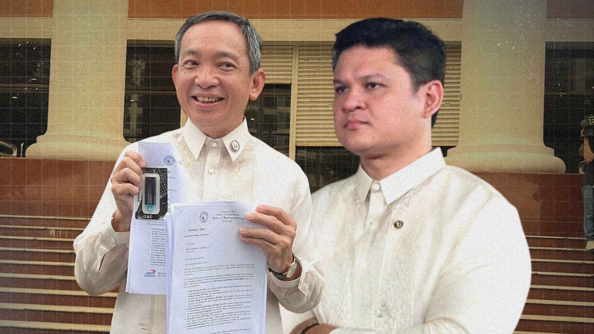 Paolo “Pulong” Duterte speaking during a public appearance while criticizing selective outrage and political bias in corruption issues.